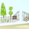 Sweet Home Green Fence Bicycle The New Entrance Wall Decal